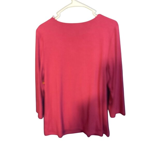 Soft Surroundings Womens XL Red Draped V-Neck Top With Pocket Pima Cotton Blend - Picture 5 of 6